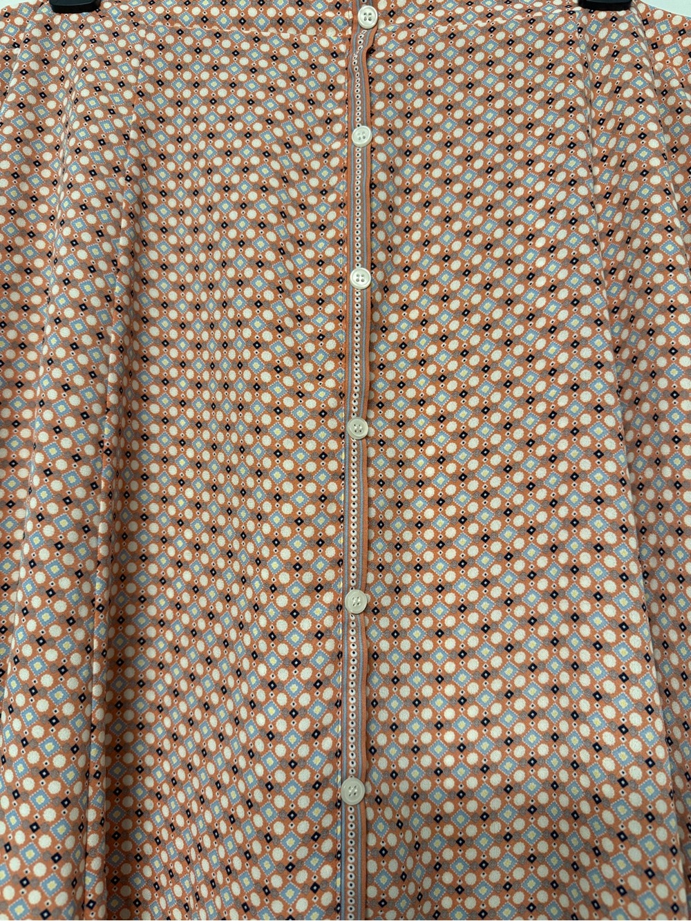 Max Studio XL Geometric Maxi Skirt Faux Button Front Elastic Waist Boho